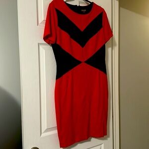 Vince Camuto red and black dress size 14